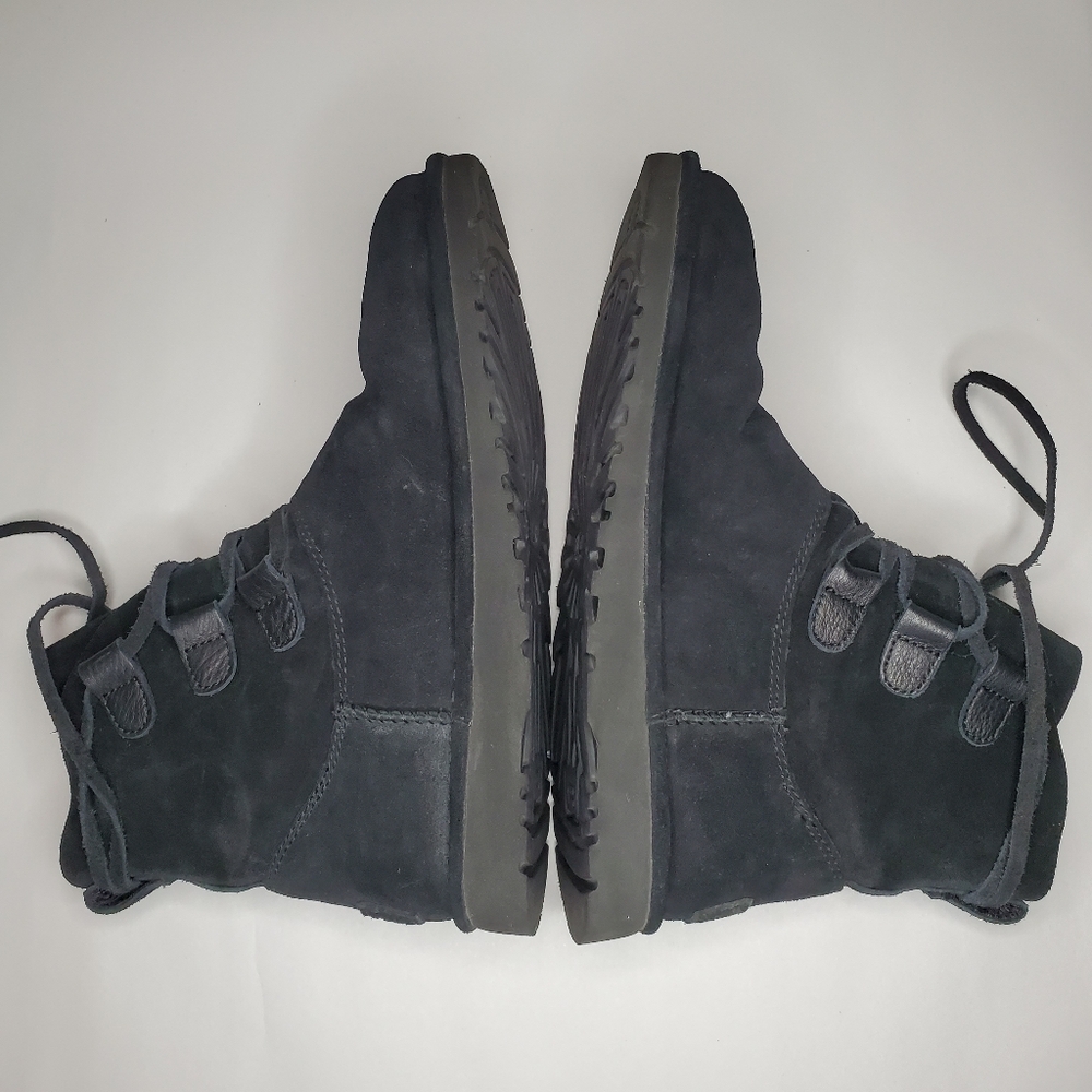 UGG Elvi Brown Suede Lace-up Ankle Boots Size 8 - Picture 7 of 10